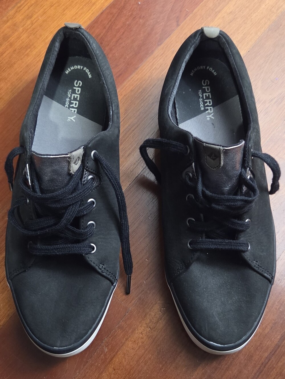 Sperry Top-Sider Memory Foam Sneakers, Women's 11, Black/Silver